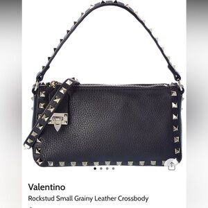 Valentino 
Rockstud Small Grainy Leather Crossbody Bag Black,excellent condition